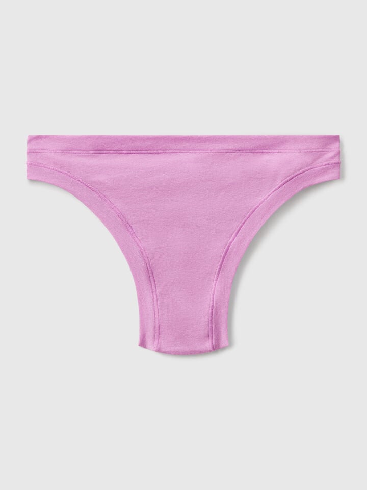 Benetton Brazilian Underwear In Super Stretch Cotton Mauve