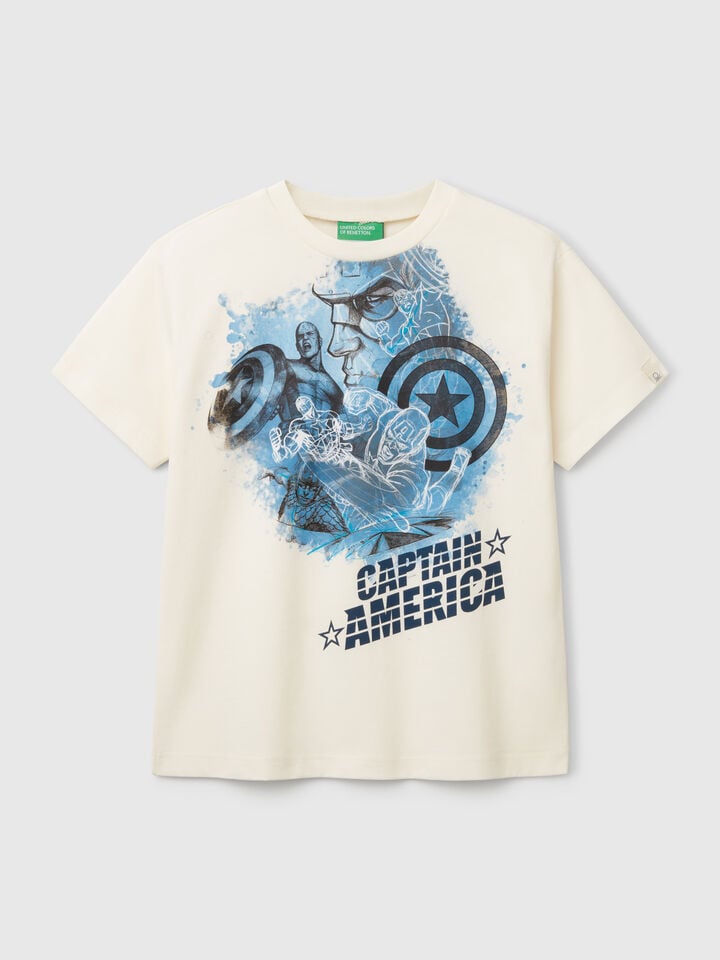 benetton Captain America ©Marvel t-shirt Creamy White