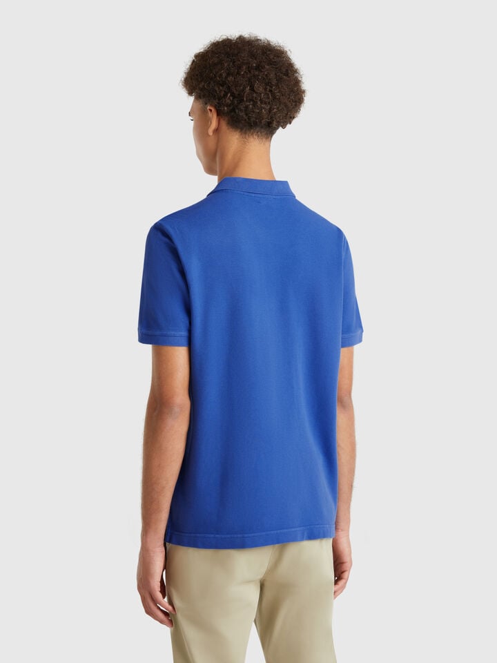 Benetton Cornflower Blue Regular Fit Polo Bright Blue