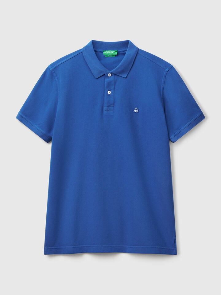 Benetton Cornflower Blue Regular Fit Polo Bright Blue