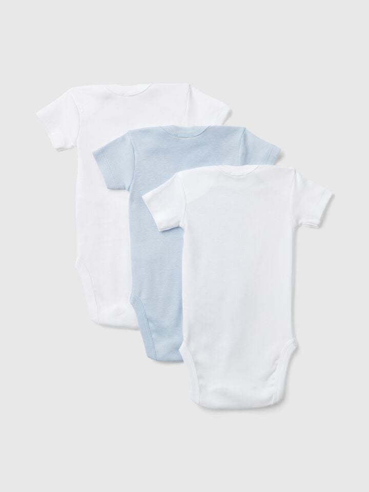 Benetton Cotton Solid Color Bodysuit Set Multi-color