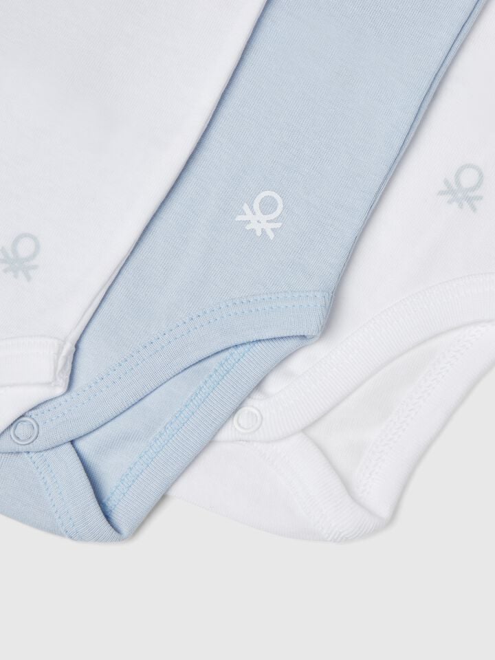 Benetton Cotton Solid Color Bodysuit Set Multi-color