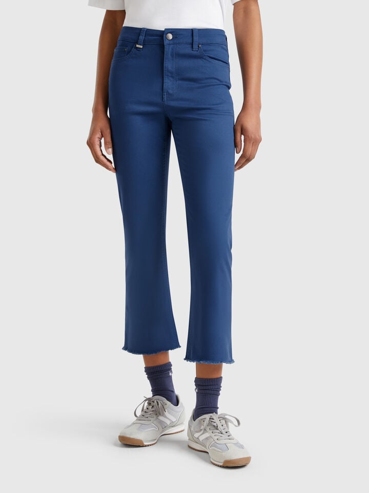 benetton Five pocket cropped trousers Air Force Blue