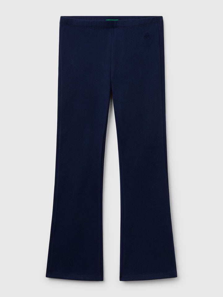 benetton Flared leggings in stretch cotton Dark Blue
