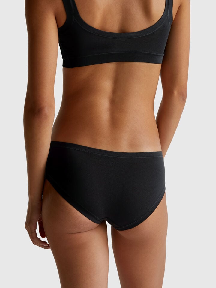 Benetton High-rise Underwear In Super Stretch Cotton Black