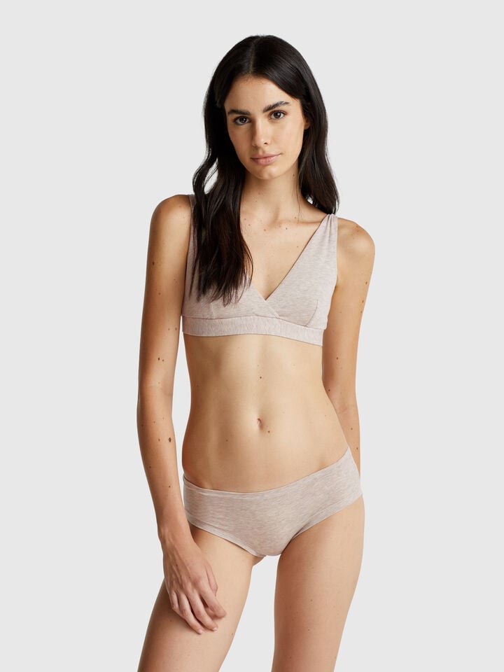 Benetton High-rise Underwear In Super Stretch Cotton Creamy White