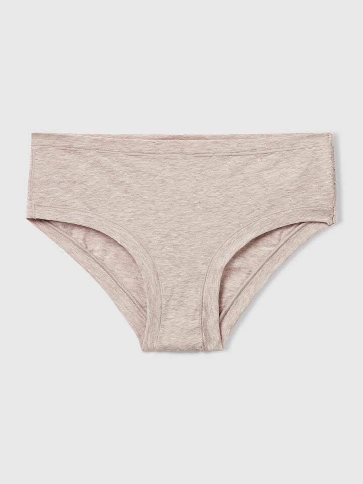 Benetton High-rise Underwear In Super Stretch Cotton Creamy White