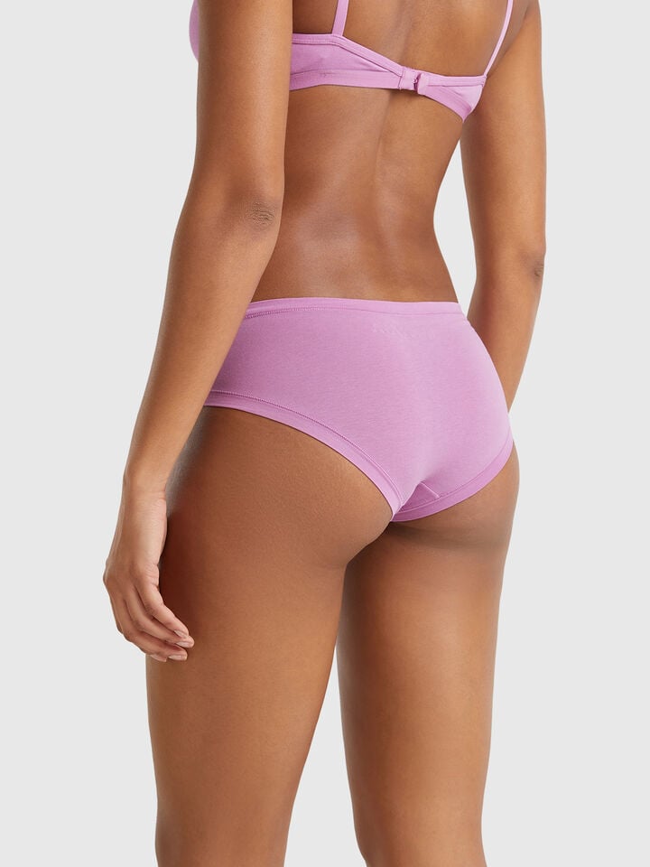Benetton High-rise Underwear In Super Stretch Cotton Mauve