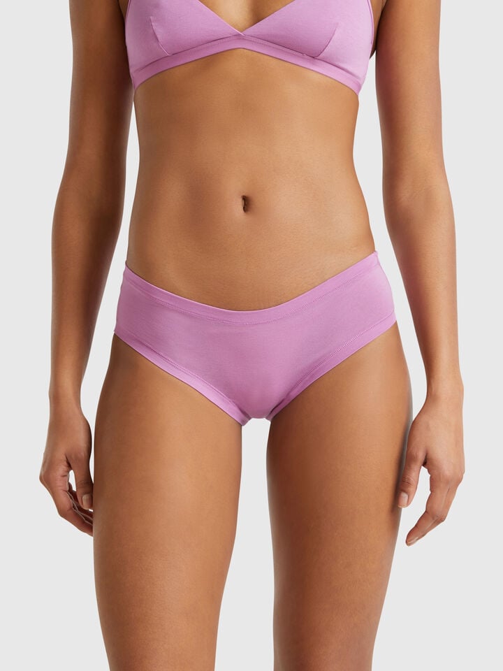 benetton High-rise underwear in super stretch cotton Mauve