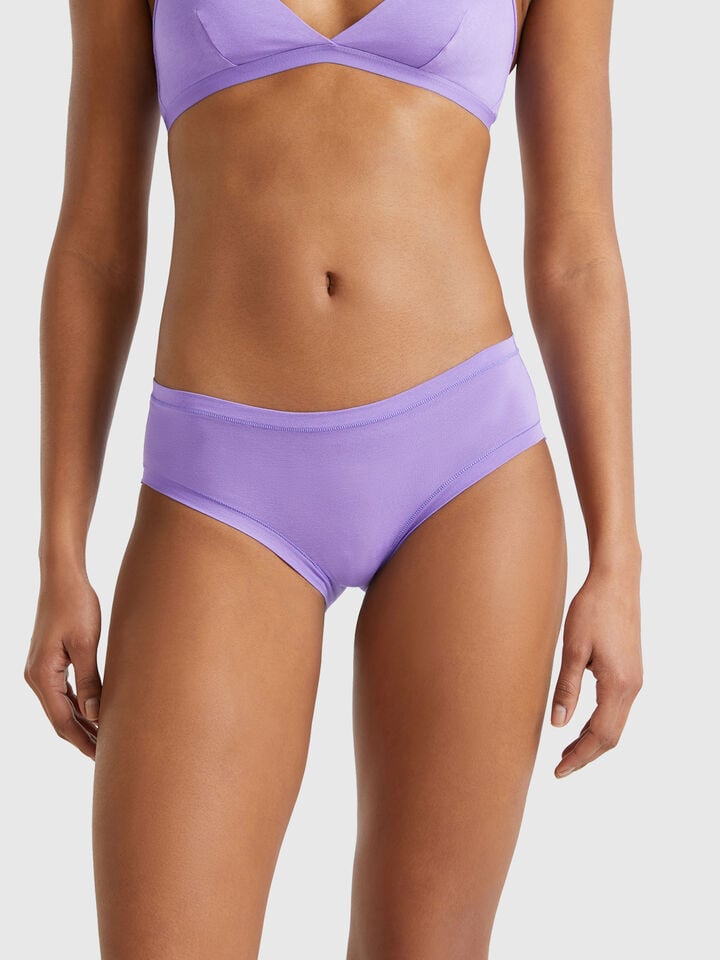 benetton High-rise underwear in super stretch cotton Periwinkle
