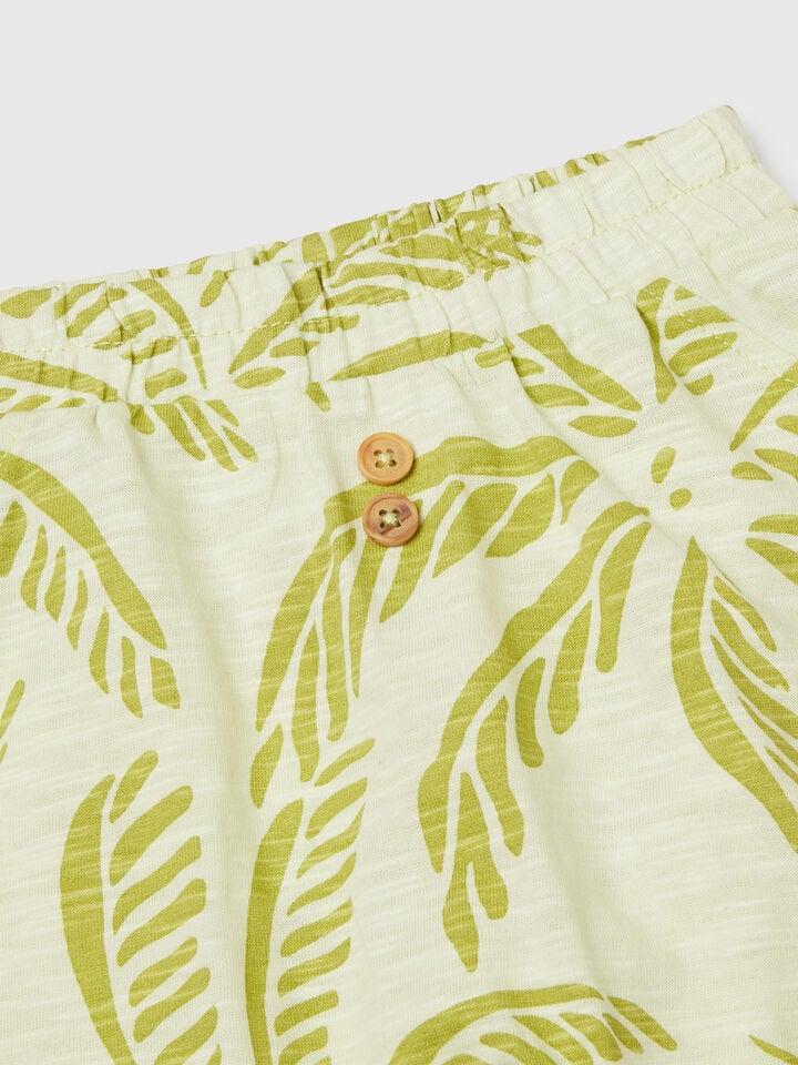 Benetton Lightweight T-shirt And Shorts Set Light Green