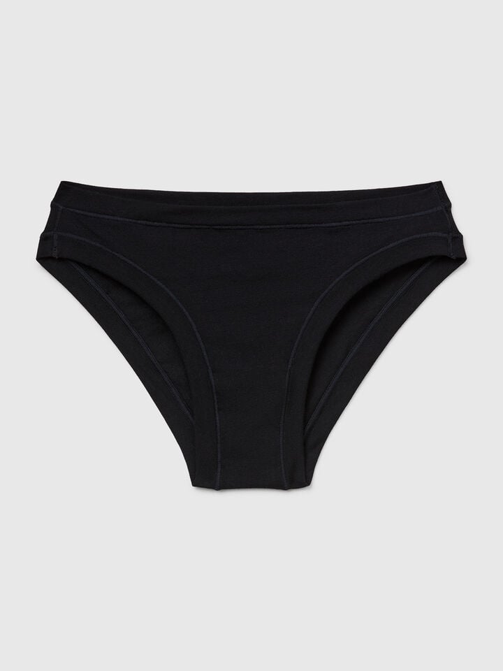 Benetton Low Rise Underwear In Super Stretch Cotton Black