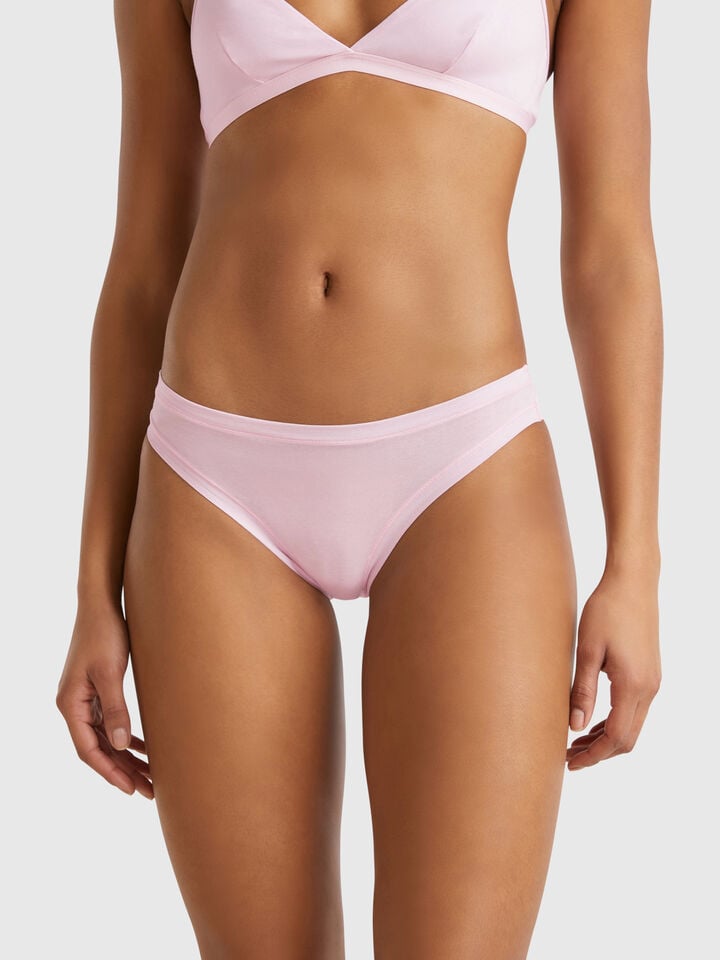 benetton Low-rise underwear in super stretch cotton Lilac