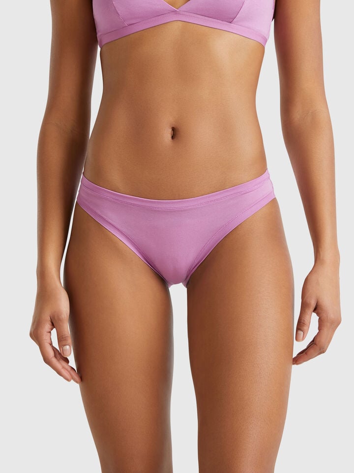 benetton Low-rise underwear in super stretch cotton Mauve
