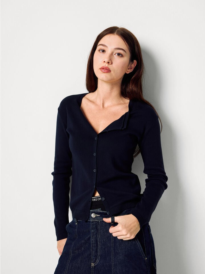 benetton Midnight blue 100% cotton cardigan Dark Blue