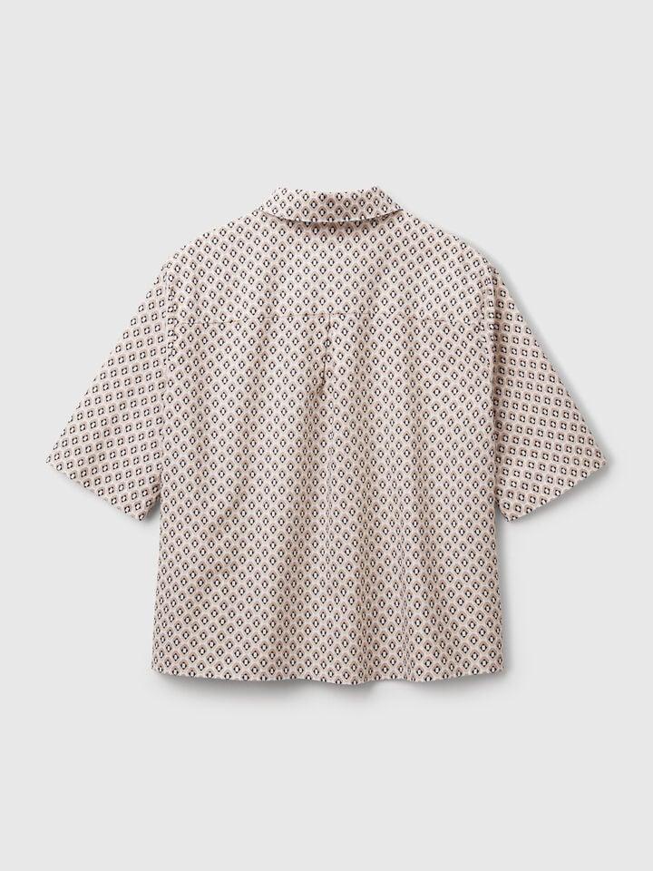 Benetton Patterned Shirt In Lightweight Cotton Multi-color