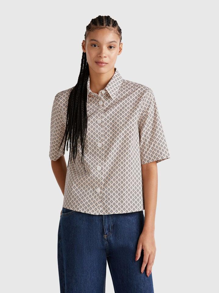 benetton Patterned shirt in lightweight cotton Multi-color