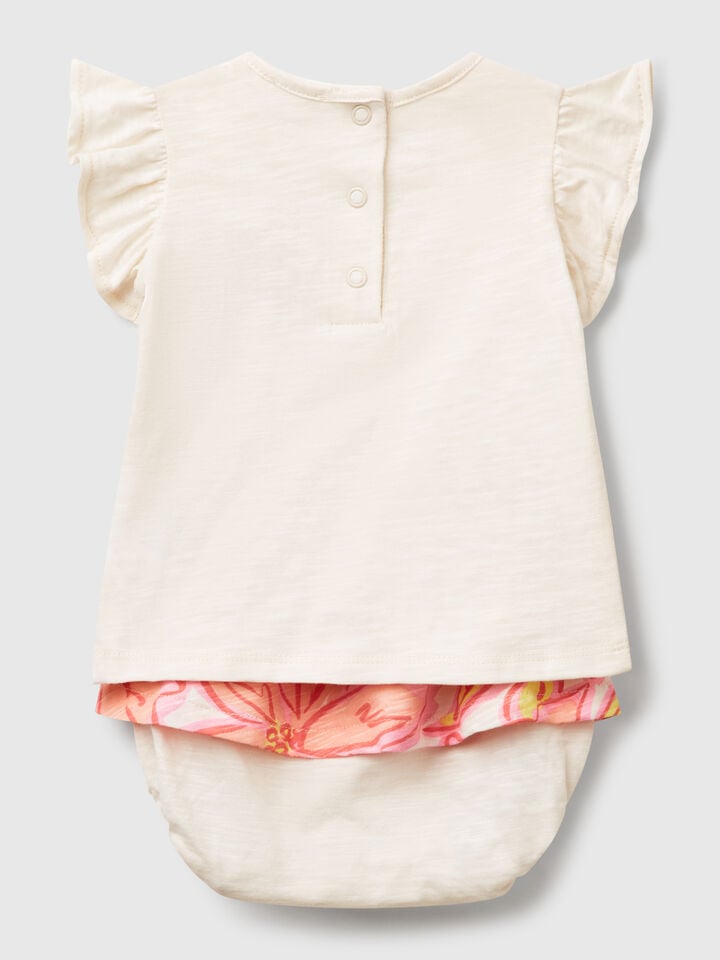 Benetton Patterned Tank Top And Skirt Set Multi-color