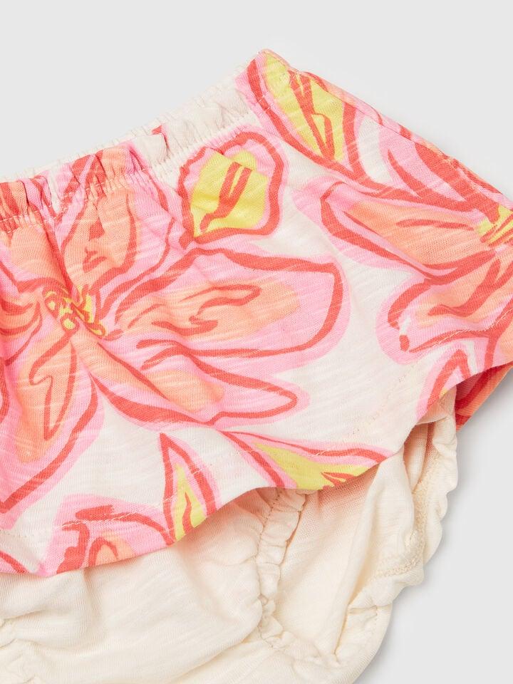 Benetton Patterned Tank Top And Skirt Set Multi-color