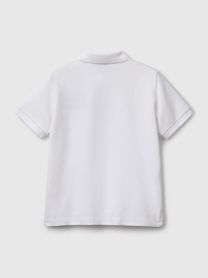 Benetton Polo With Snoopy Embroidery ©Peanuts White