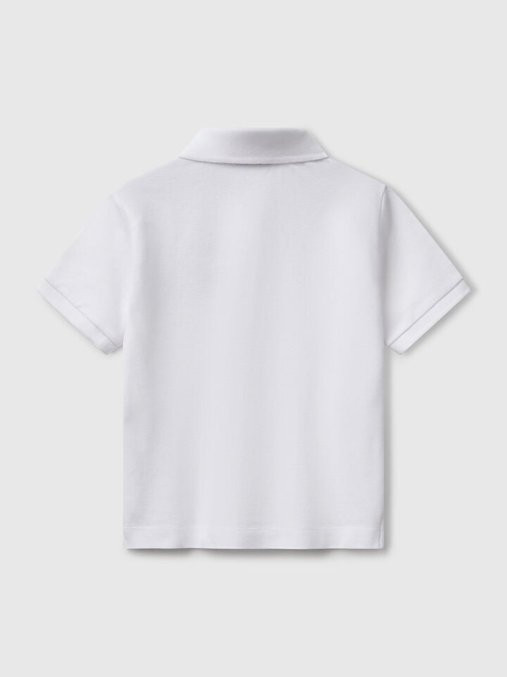 Benetton Polo With Snoopy Embroidery ©Peanuts White