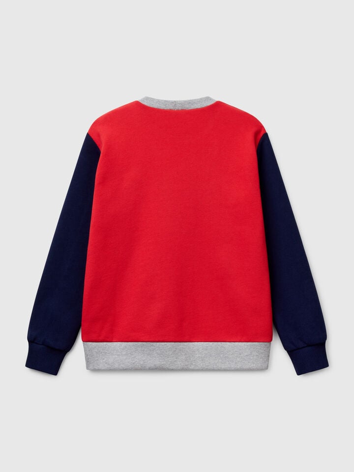 Benetton Pure Cotton Sweatshirt With Print Multi-color