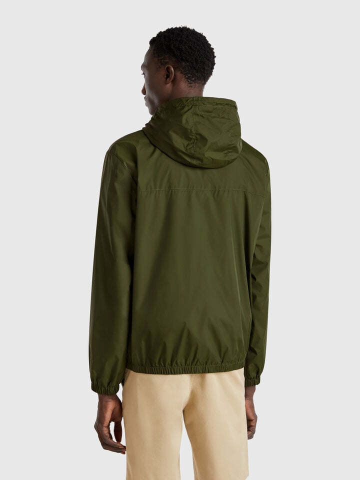 Benetton Rain Defender Jacket With Hood Military Green