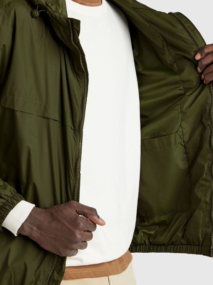 Benetton Rain Defender Jacket With Hood Military Green
