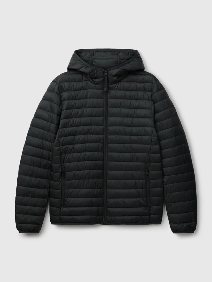Benetton Regular Fit Puffer Jacket With Padding Black