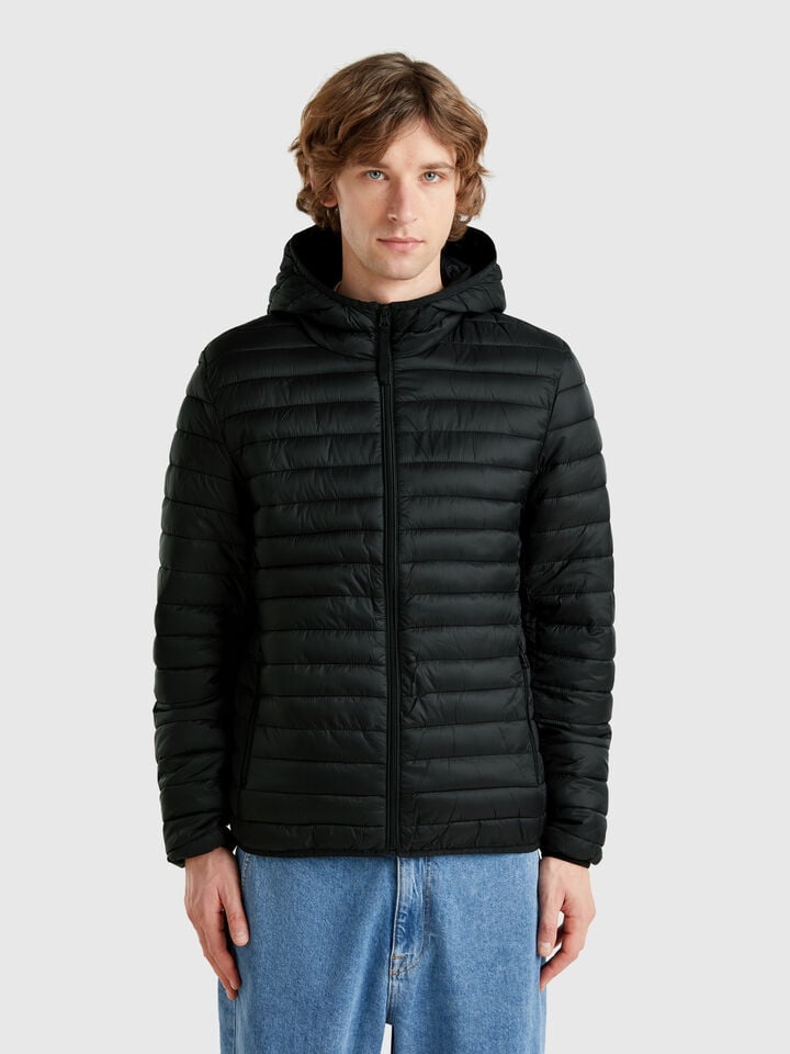benetton Regular fit puffer jacket with padding Black