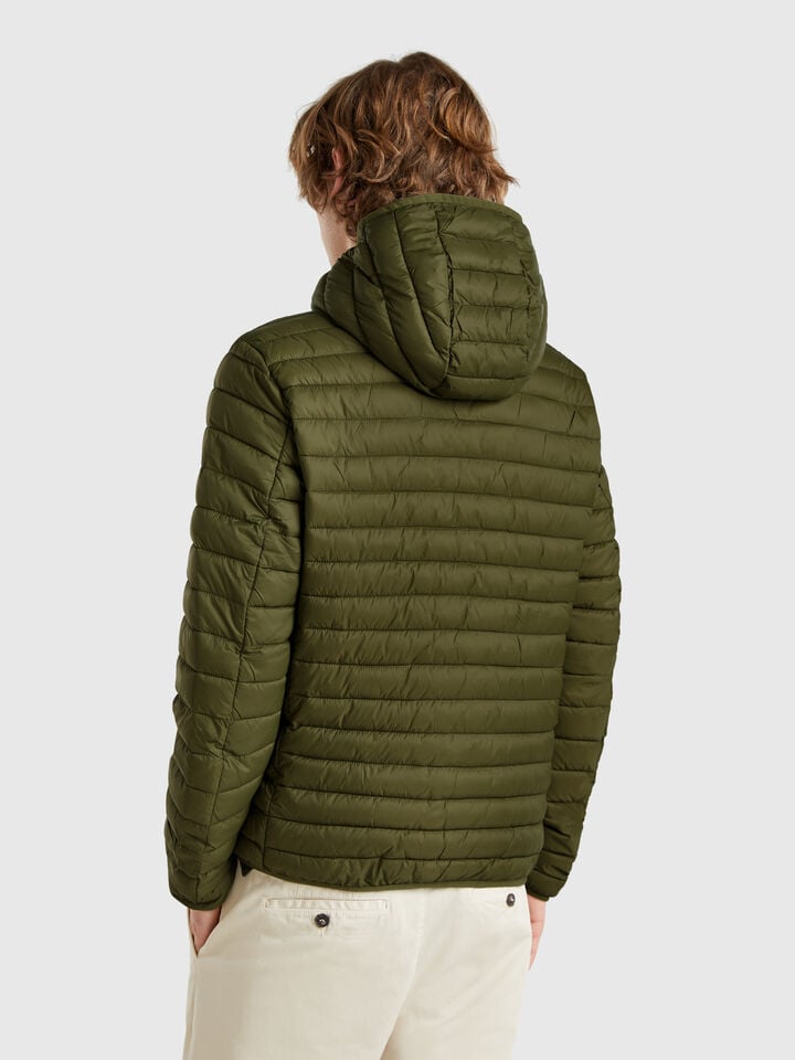 Benetton Regular Fit Puffer Jacket With Padding Military Green