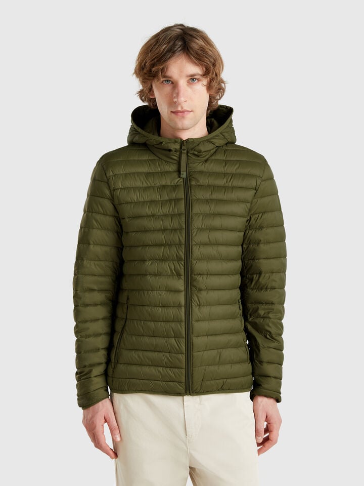 benetton Regular fit puffer jacket with padding Military Green