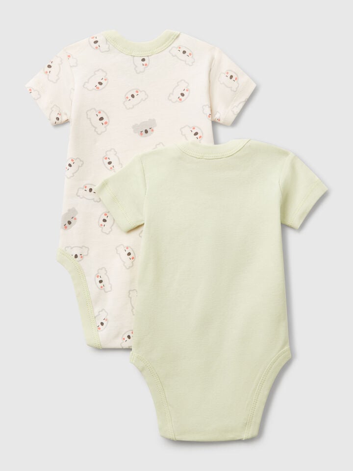 Benetton Set Of Two Short Sleeve Bodysuits Multi-color