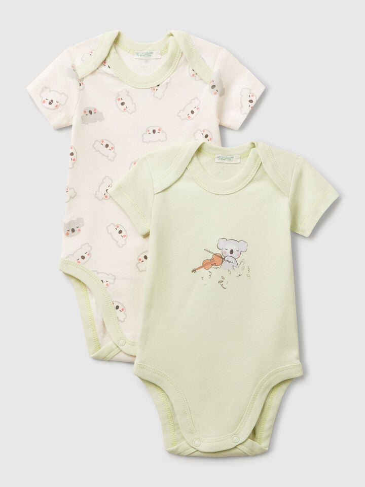 benetton Set of two short sleeve bodysuits Multi-color