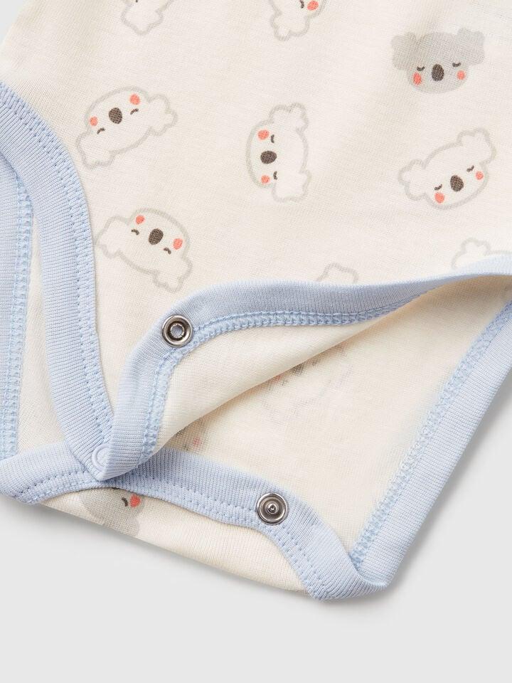 Benetton Set Of Two Short Sleeve Bodysuits Sky Blue