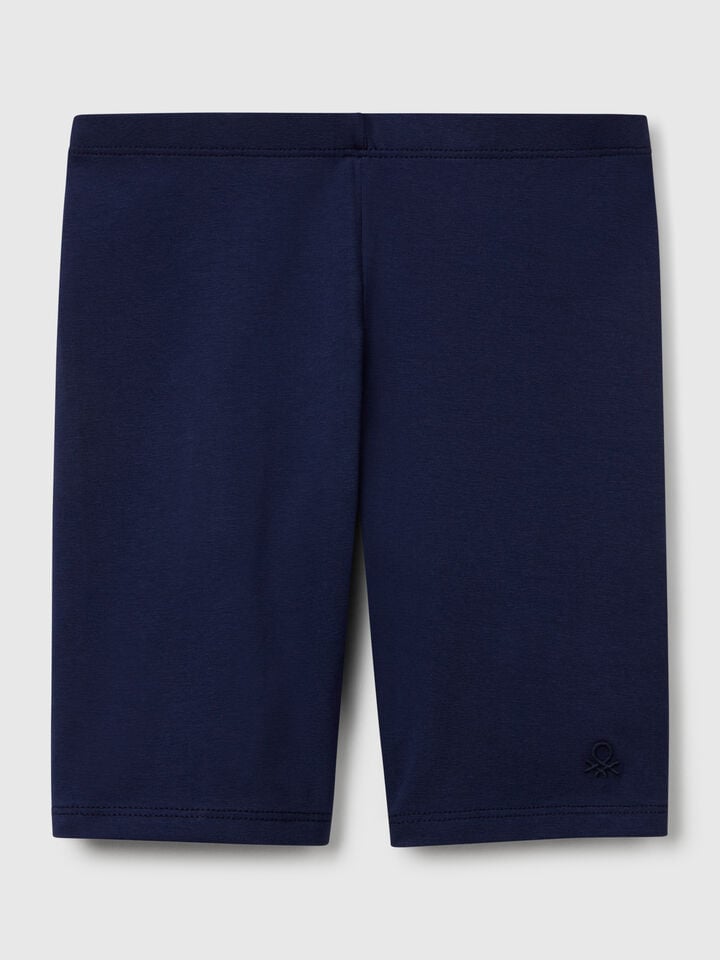 benetton Short leggings in stretch cotton Dark Blue