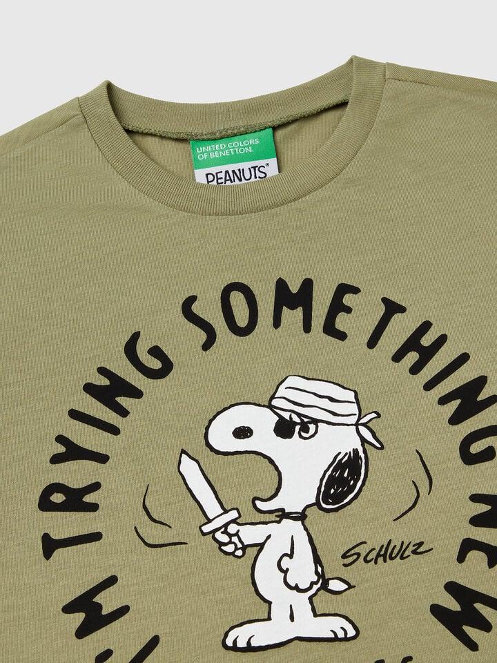 Benetton Short Sleeve Snoopy ©Peanuts T-shirt Olive Green