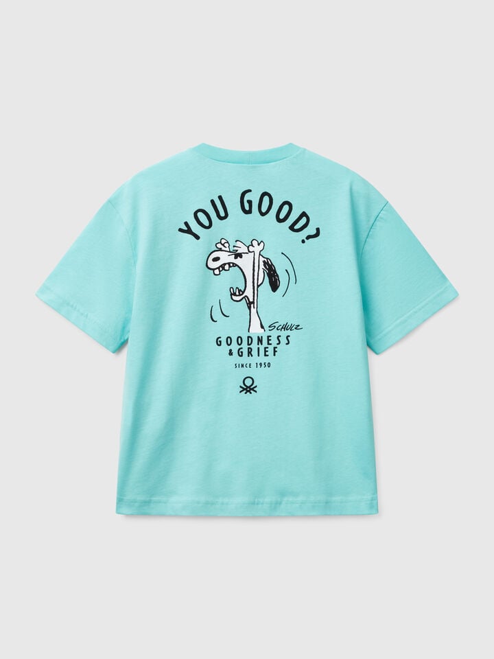 Benetton Short Sleeve Snoopy ©Peanuts T-shirt Turquoise