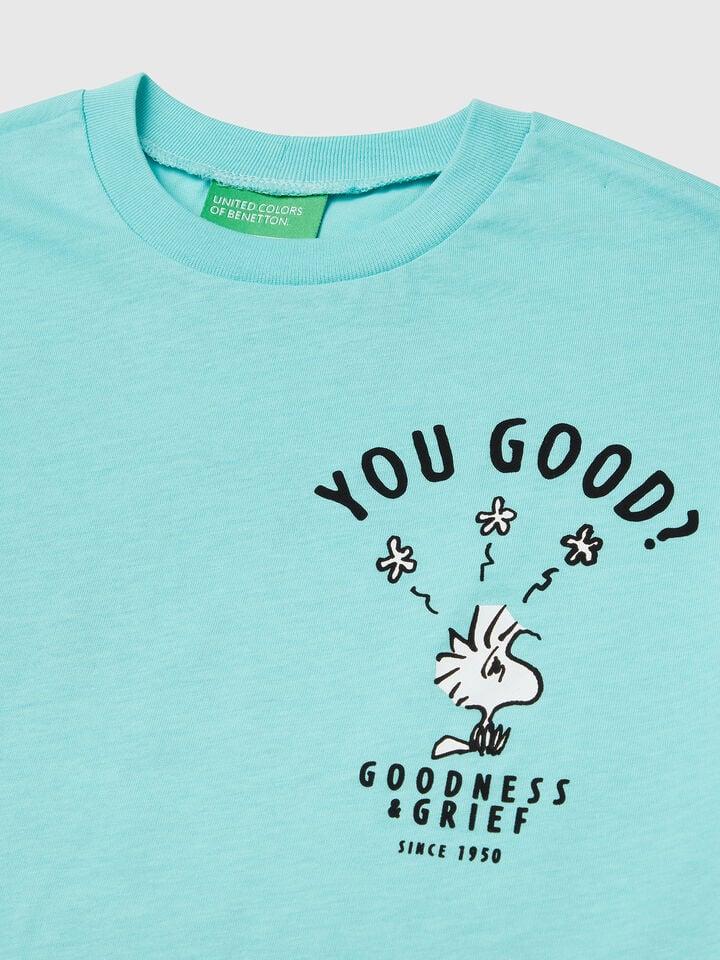Benetton Short Sleeve Snoopy ©Peanuts T-shirt Turquoise