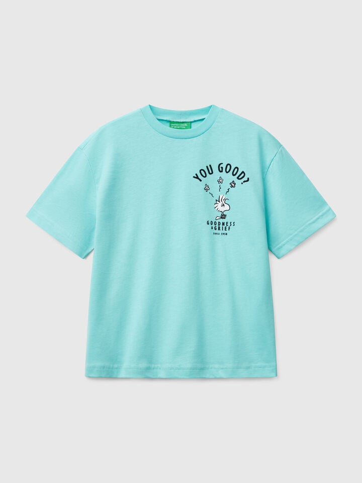 benetton Short sleeve Snoopy ©Peanuts t-shirt Turquoise