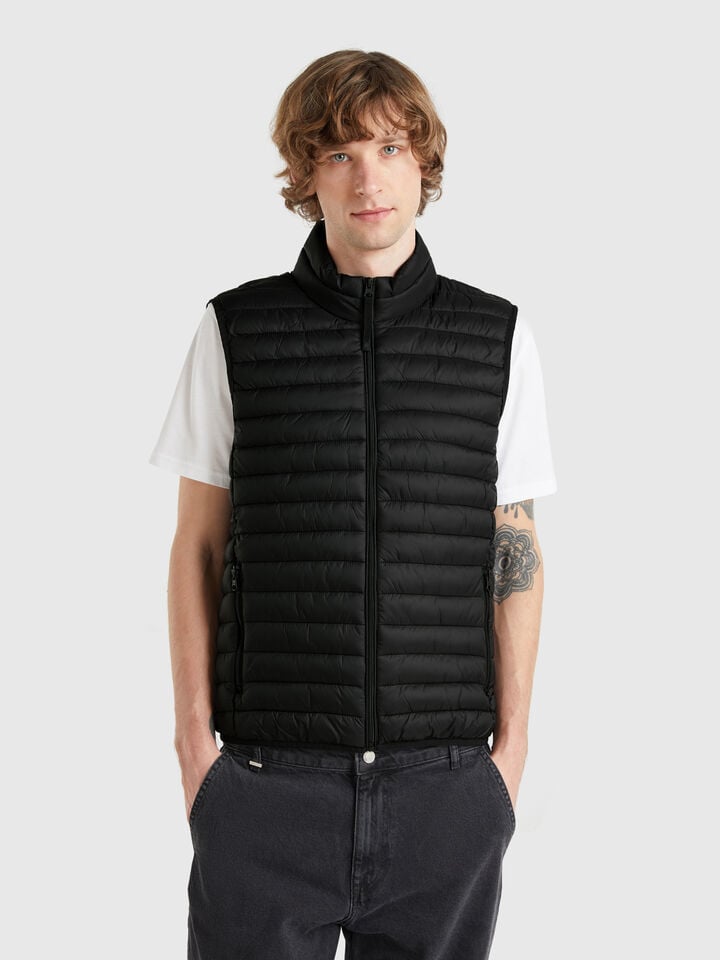 benetton Sleeveless regular fit jacket with padding Black