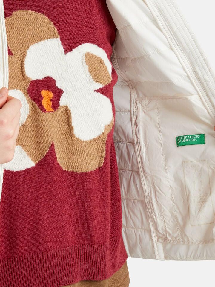 Benetton Sleeveless Slim Fit Jacket With Padding Creamy White