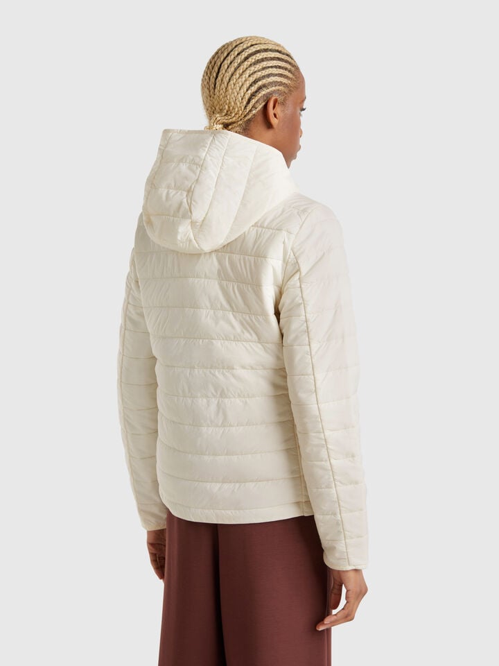 Benetton Sleeveless Slim Fit Jacket With Padding Creamy White