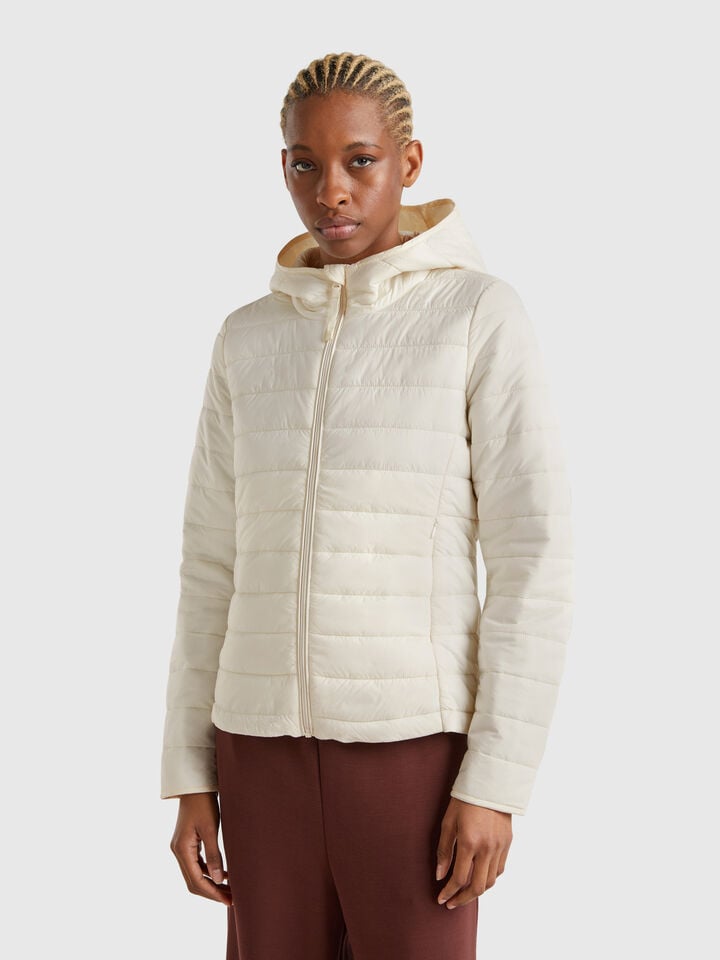 benetton Sleeveless slim fit jacket with padding Creamy White