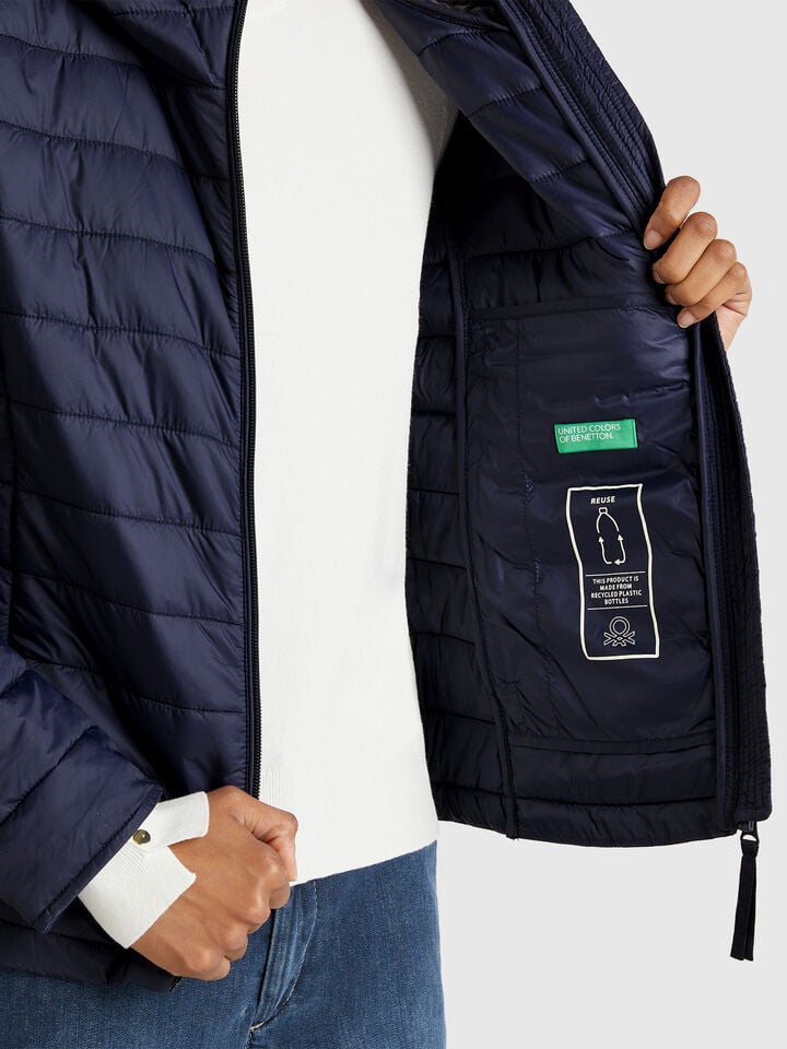 Benetton Sleeveless Slim Fit Jacket With Padding Dark Blue