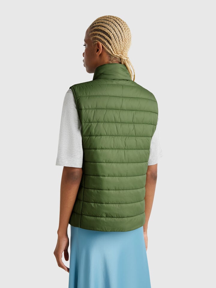 Benetton Sleeveless Slim Fit Jacket With Padding Green