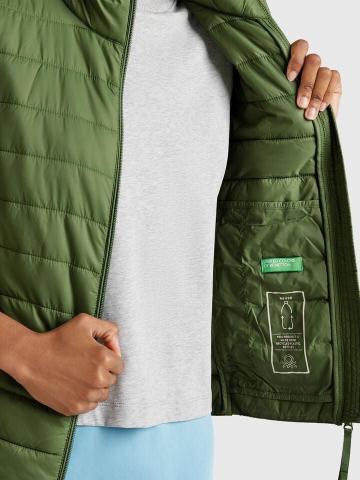 Benetton Sleeveless Slim Fit Jacket With Padding Green