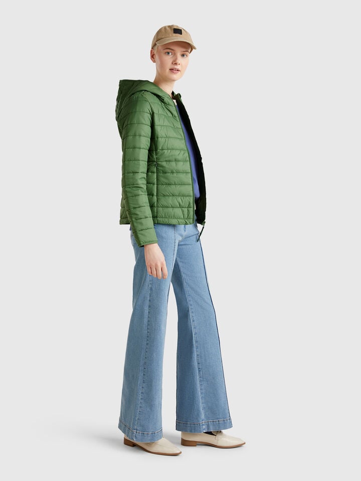 Benetton Sleeveless Slim Fit Jacket With Padding Green