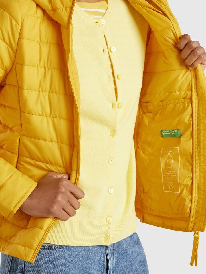 Benetton Sleeveless Slim Fit Jacket With Padding Mustard