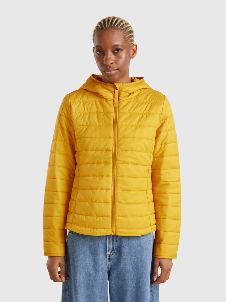 benetton Sleeveless slim fit jacket with padding Mustard